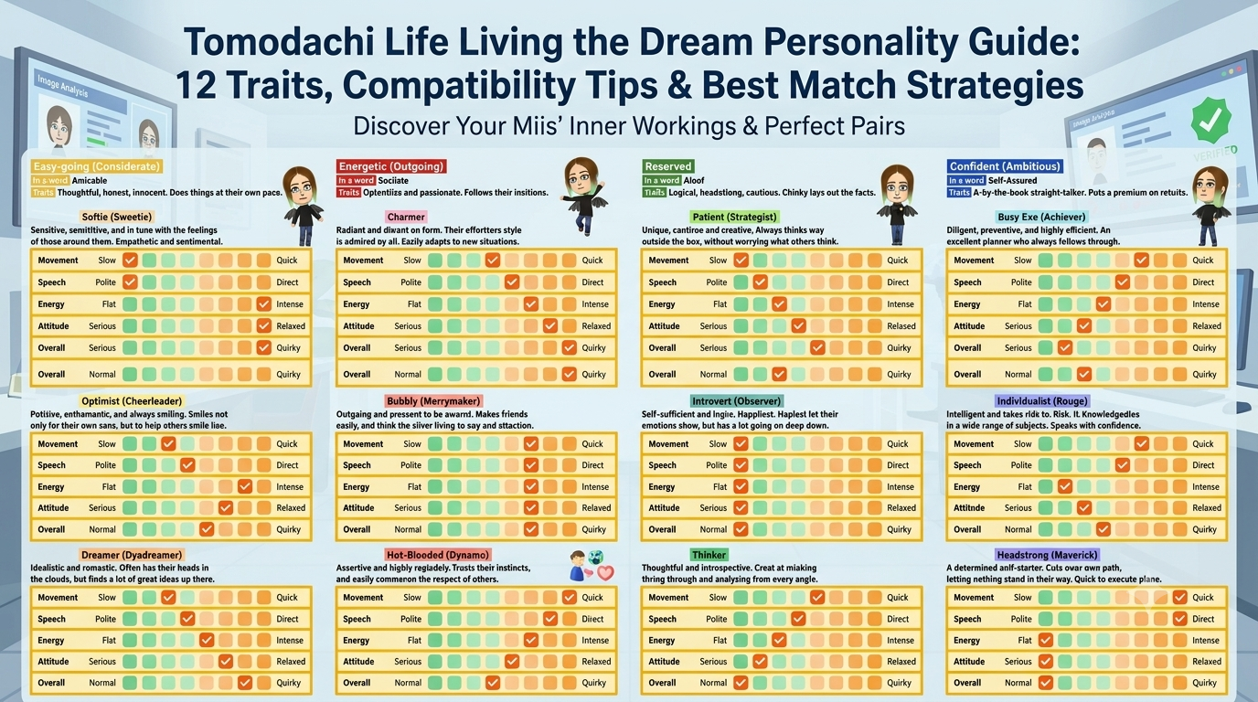Tomodachi Life Living the Dream Personality Guide: 12 Traits, Compatibility Tips & Best Match Strategies